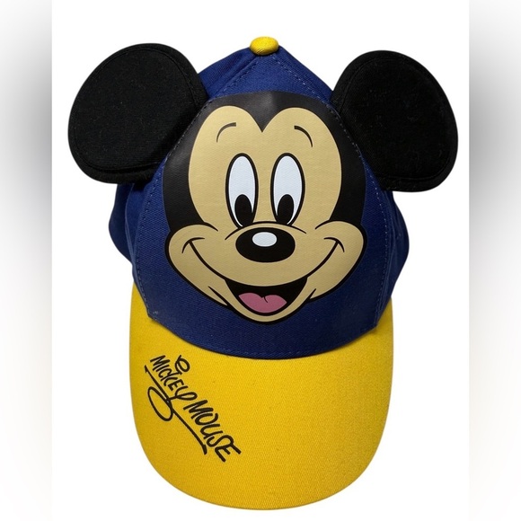 Disney Other - DISNEY MICKEY MOUSE 3D EARS SNAPBACK HAT JUNIOR BLUE AND YELLOW ADJUSTABLE CAP